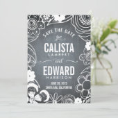 Bloemenschetsel Save The Date - Schoolbord (Staand voorkant)