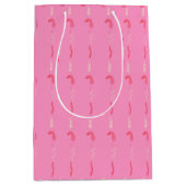 Bloemenschetsen op roze medium cadeauzakje (Voorkant)