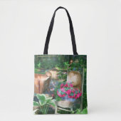 Bloemenschikking olieverfschildering tote bag (Voorkant)