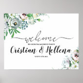 Bloemenschild als welkomstgroet poster (Voorkant)