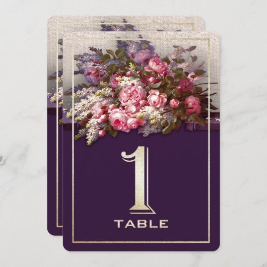 Bloemenschilderij Feesttafel Nummer Kaarten (Voorkant / Achterkant)