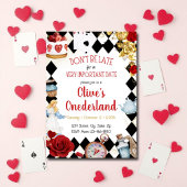 Bloemenschildering Alice in Wonderland Verjaardag Kaart