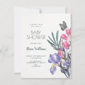 Bloemenschildering baby shower kaart (Voorkant)