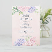 Bloemenschildering Baby Shower Uitnodiging (Staand voorkant)