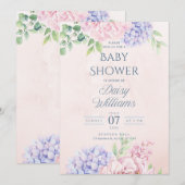 Bloemenschildering Baby Shower Uitnodiging (Voorkant / Achterkant)