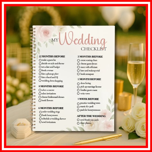 Bloemenschildering Bloemen Bruiloft Checklist Planner