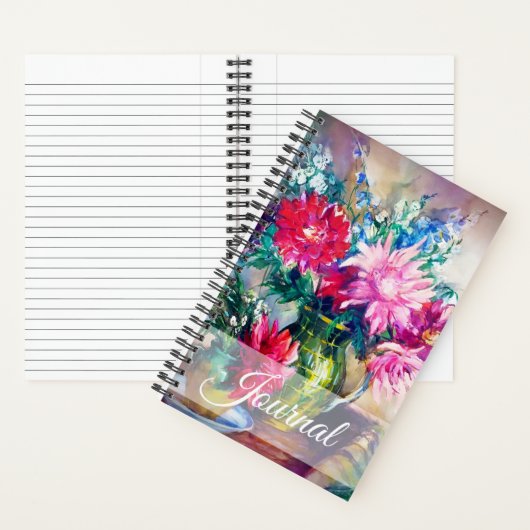Bloemenschildering dagboek notitieboek (Binnen)