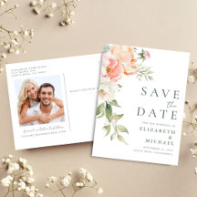 Bloemenschildering Foto Bruiloft Save The Date