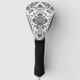 Bloemenschildering in Chinese stijl Zwart & Wit Aq Golfheadcover