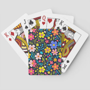 Bloemenschildering in digitale vorm Bloemenpatroon Pokerkaarten