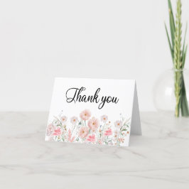Bloemenschildering in waterverf bedankkaart