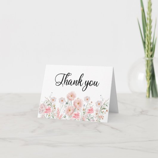 Bloemenschildering in waterverf bedankkaart (Voorkant)