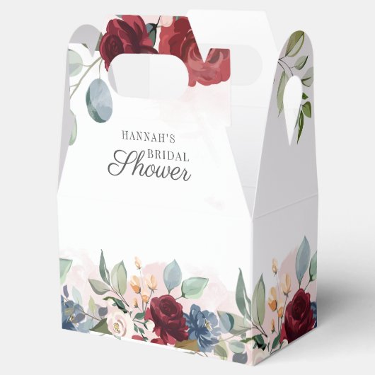 Bloemenschildering in waterverf Burgundy Blush Bru Bedankdoosjes (Geopend)