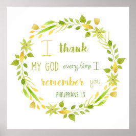 bloemenschildering in waterverf Filipenzen bibelte Poster