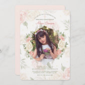 Bloemenschildering in waterverf Foto Uitnodiging (Voorkant / Achterkant)