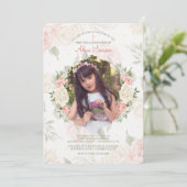 Bloemenschildering in waterverf Foto Uitnodiging (Staand voorkant)