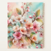Bloemenschildering in waterverf met monogram roze planner (Achterkant)