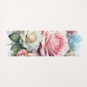 Bloemenschildering in waterverf met monogram roze yogamat (Achterkant (horizontaal))