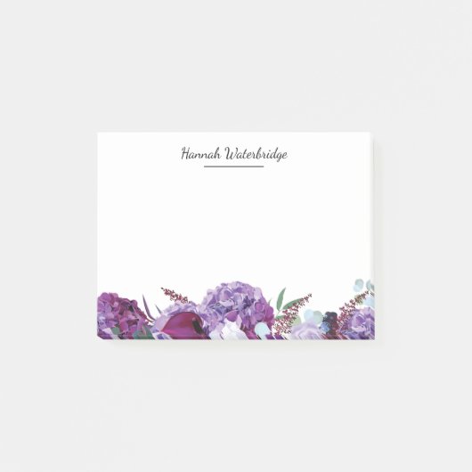 Bloemenschildering in waterverf Modern lettertype Post-it® Notes (Voorkant)