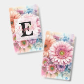 Bloemenschildering in waterverf monogram roze gerb badge (Voor- en achterkant)