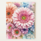 Bloemenschildering in waterverf monogram roze gerb planner (Achterkant)