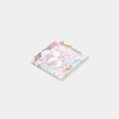 Bloemenschildering in waterverf monogram roze orch post-it® notes (Schuin)