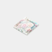 Bloemenschildering in waterverf monogram roze roze post-it® notes (Schuin)