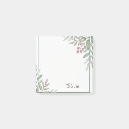 Bloemenschildering in waterverf Persoonlijke plakb Post-it® Notes (Voorkant)