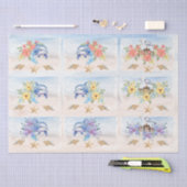 Bloemenschildering in waterverftechniek Dolfijnen  Tissuepapier (Craft)