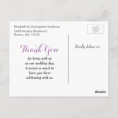 Bloemenschildering Krans Bruiloft Dank Je Wel Briefkaart (Achterkant)