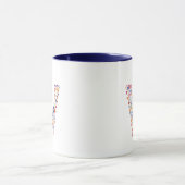 Bloemenschildering Letter W Monogram Mok (Midden)