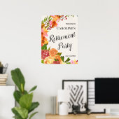 Bloemenschildering met waterverf Pensioenfeest Pos Poster (Thuiskantoor)