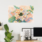 Bloemenschildering met waterverftechniek Kunstpost Poster (Thuiskantoor)