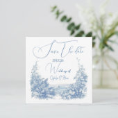 Bloemenschildering Moderne typografie bruiloft Save The Date (Staand voorkant)