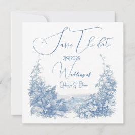 Bloemenschildering Moderne typografie bruiloft Save The Date