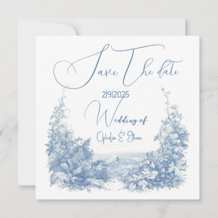 Bloemenschildering Moderne typografie bruiloft Save The Date