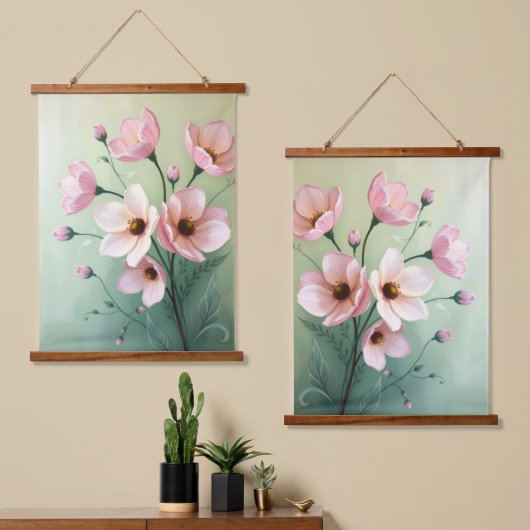 Bloemenschildering Muur Decoratie Hangend Wandkleed (Asymmetrisch)
