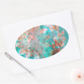 Bloemenschildering Ovale Sticker (Envelop)