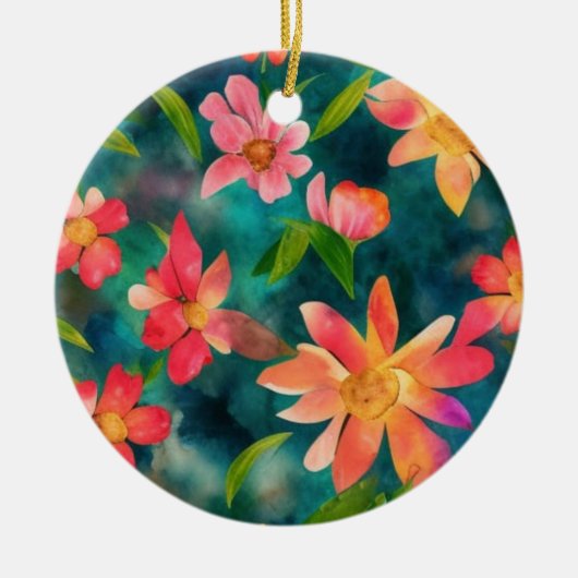 Bloemenschildering patroon Ornament (Voorkant)