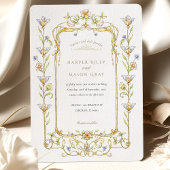 Bloemenschildering Rococo Lijst Bruiloft Kaart