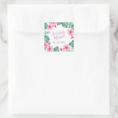 Bloemenschildering Roze en Groene Favor Stickers (Tas)