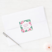 Bloemenschildering Roze en Groene Favor Stickers (Envelop)