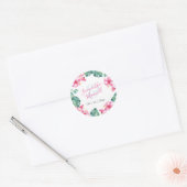 Bloemenschildering Roze en Groene Favor Stickers (Envelop)