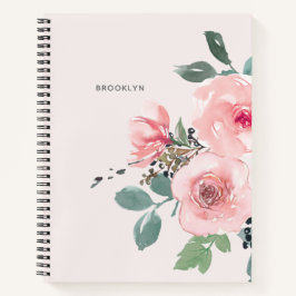 Bloemenschildering Roze Roze Mooie Notitieboek