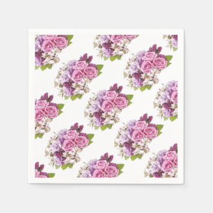 Bloemenschildering Roze Rozen Boeket Sjabloon Servet
