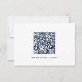 Bloemenschildering Script QR Code Huwelijk RSVP Kaartje (Achterkant)