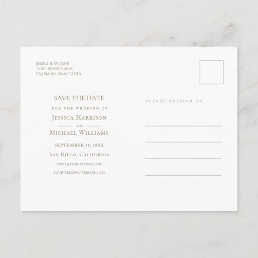 Bloemenschildering Trouwfoto Save The Date Uitnodiging Briefkaart (Achterkant)