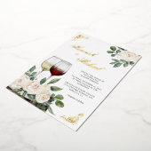 Bloemenschildering Wijngaard Bruiloft Goud Folie Uitnodiging (Gedraaid)