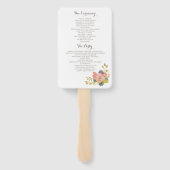 Bloemenschildering Witte Trouwprogramma Handventil Handwaaier (Achterkant)