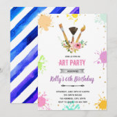 Bloemenschilderkunst Uitnodiging (Voorkant / Achterkant)